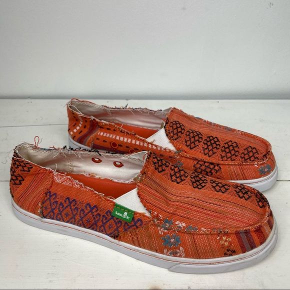 Sanuk | Shoes | Sank Slip On Orange Loafers Sanuk 7 | Poshmark